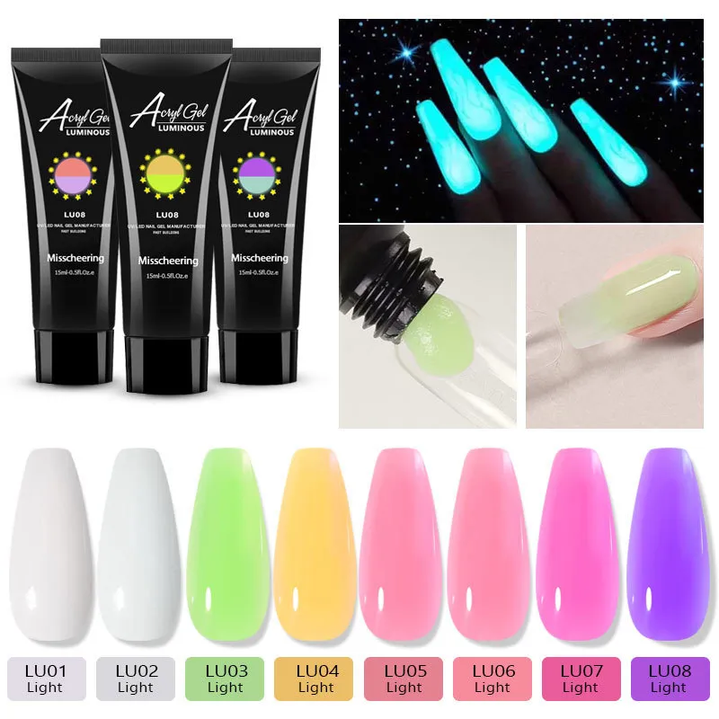 Women's Nail Art Luminous Crystal Light Therapy Glue Extension Ice Through Monochrome