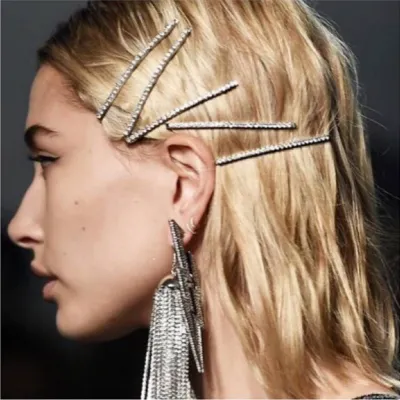 Women Elegant 7cm Rhinestone Clip Hair Accessories