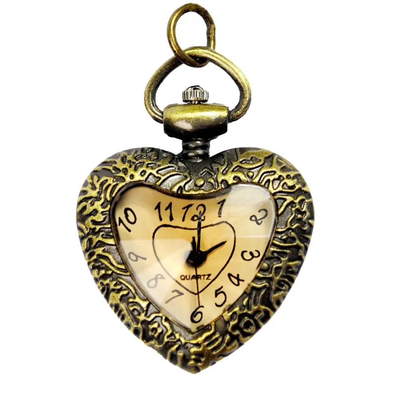 Wholesale Unisex Fashion Retro Love Shape Pocket Watch