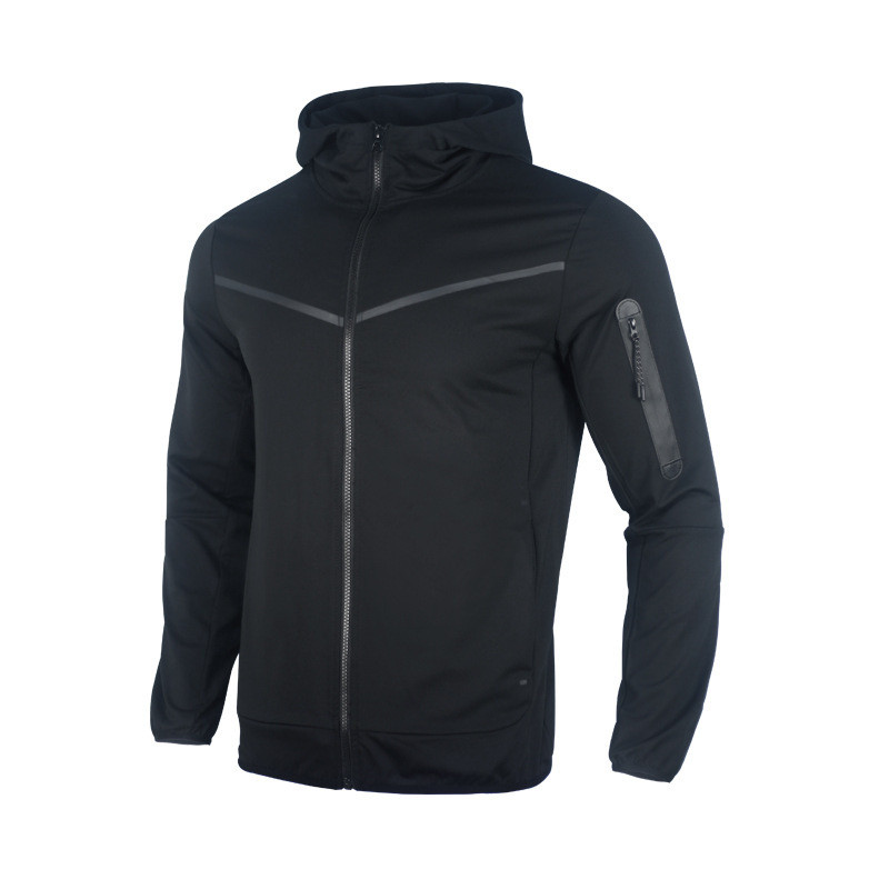 Wholesale Men Fashion Hooded Zipper Long Sleeve Jacket And
