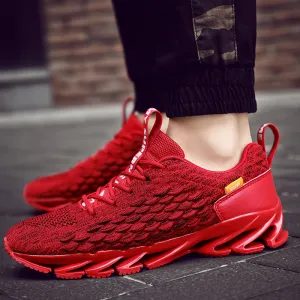 Men Fashion Solid Color Breathable Sneakers Lace Up Low Top Sports Shoes