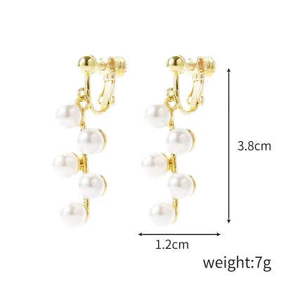 Women's Fashion Diamond Irregular Pearl Dangle Earrings