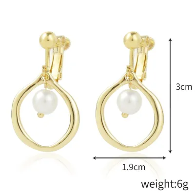 Women's Fashion Diamond Irregular Pearl Dangle Earrings