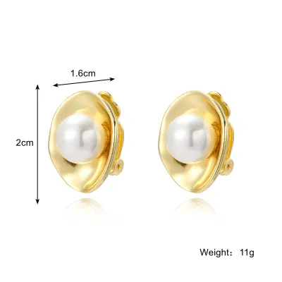 Women's Fashion Diamond Irregular Pearl Dangle Earrings