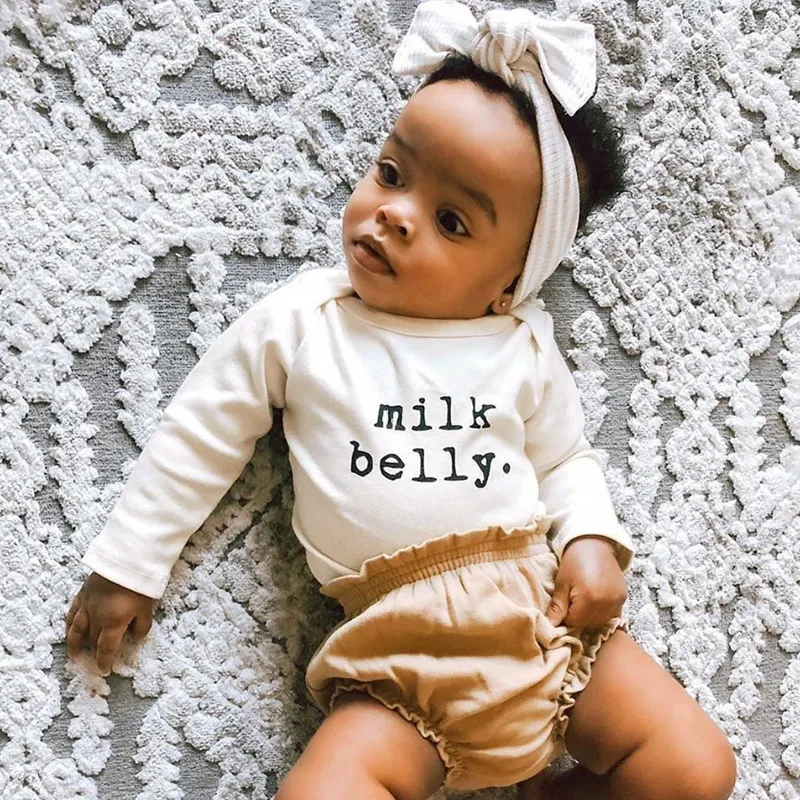 Toddlers Newborn Baby Fashion Girls Boys Cartoon Letters Print Long Sleeve Casual Basic Bodysuit