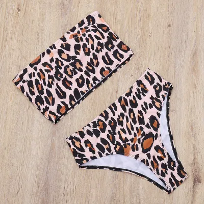 Women Printed Bandeau Bikini Sexy Two-Piece Swimsuit