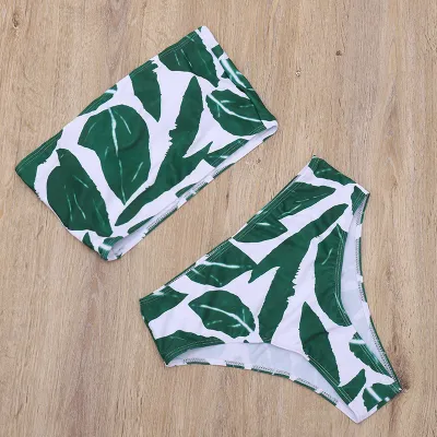Women Printed Bandeau Bikini Sexy Two-Piece Swimsuit