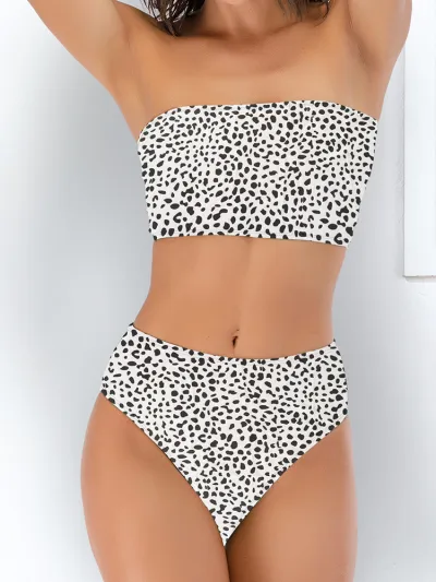 Women Printed Bandeau Bikini Sexy Two-Piece Swimsuit