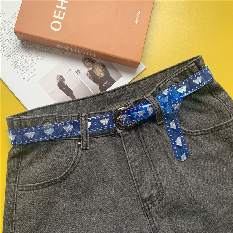 Wholesale Women Fashion Personality Butterfly Transparent Belt