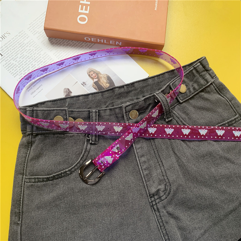 Wholesale Women Fashion Personality Butterfly Transparent Belt