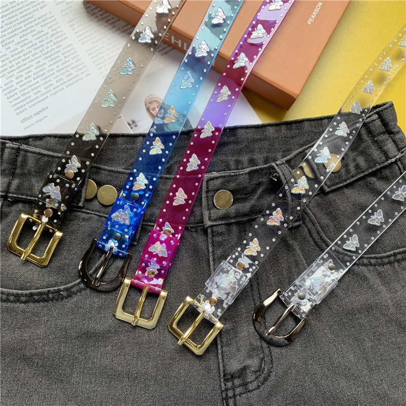 Wholesale Women Fashion Personality Butterfly Transparent Belt