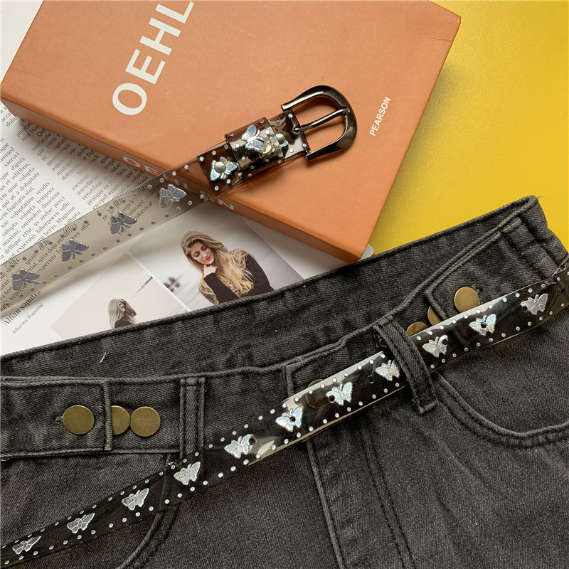 Wholesale Women Fashion Personality Butterfly Transparent Belt