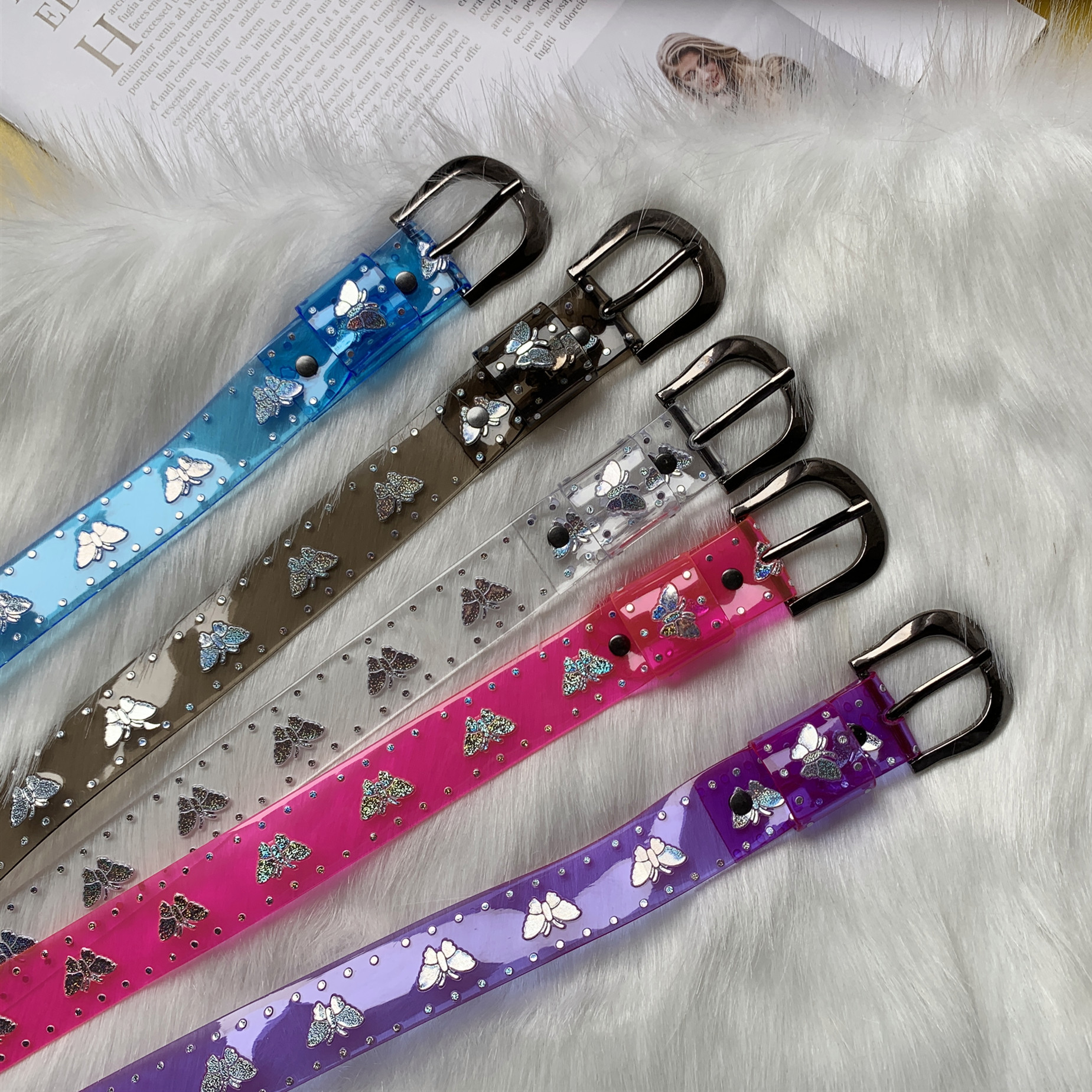 Wholesale Women Fashion Personality Butterfly Transparent Belt