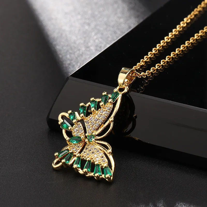 Meet Beautiful Heavy Industry Light Luxury Fairy Butterfly Full Diamond Necklace