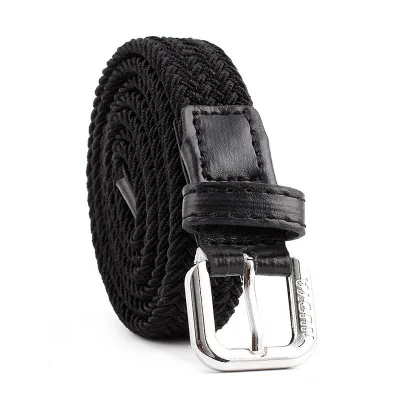 Unisex Fashion Elastic Casual Imitation Leather Belt with Alloy Buckle