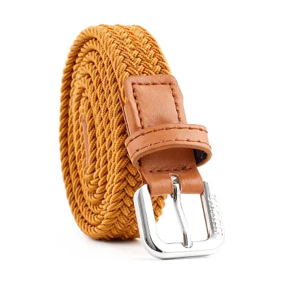 Unisex Fashion Elastic Casual Imitation Leather Belt with Alloy Buckle