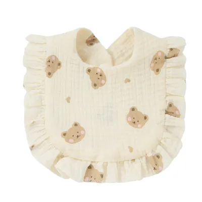 Toddlers Newborn Baby Fashion Printed Ruffle Bib Burp Cloth Unisex