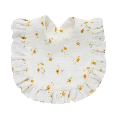 Toddlers Newborn Baby Fashion Printed Ruffle Bib Burp Cloth Unisex