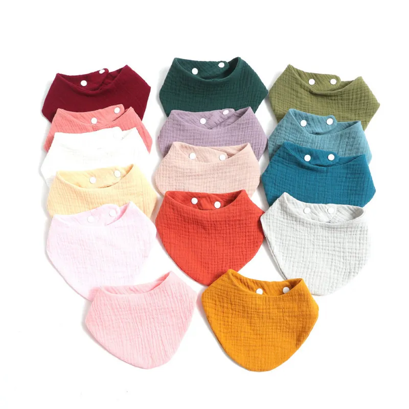 Newborn Baby Fashion Solid Color Bib Burp Cloth Pure Cotton Unisex
