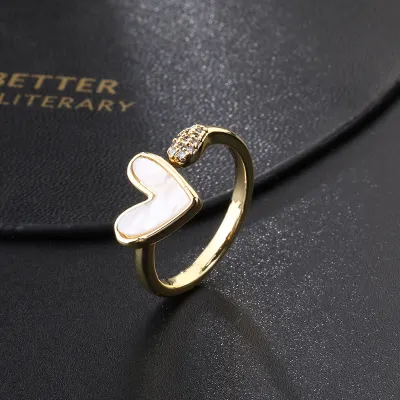 Women'S Fashion Heart Opening Adjustable Ring