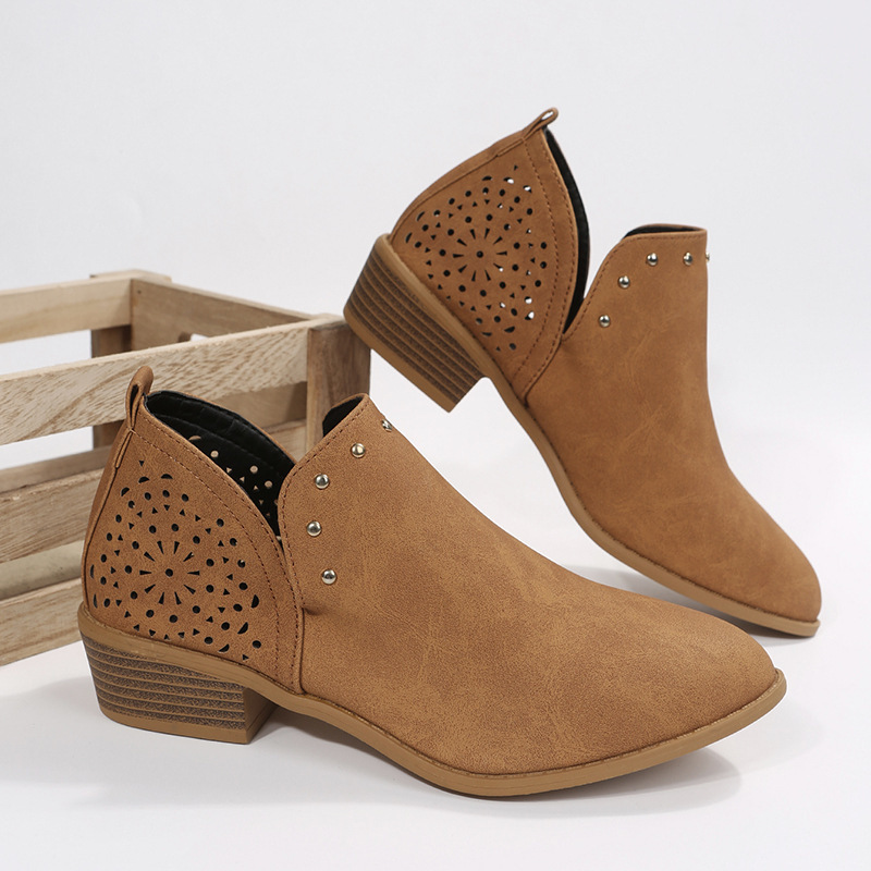 threetimes ♥ Vintage rivet hunting cap /追跡付 Amazon.com | LEHOOR Women Cowboy Ankle Boots Rivet Pointed