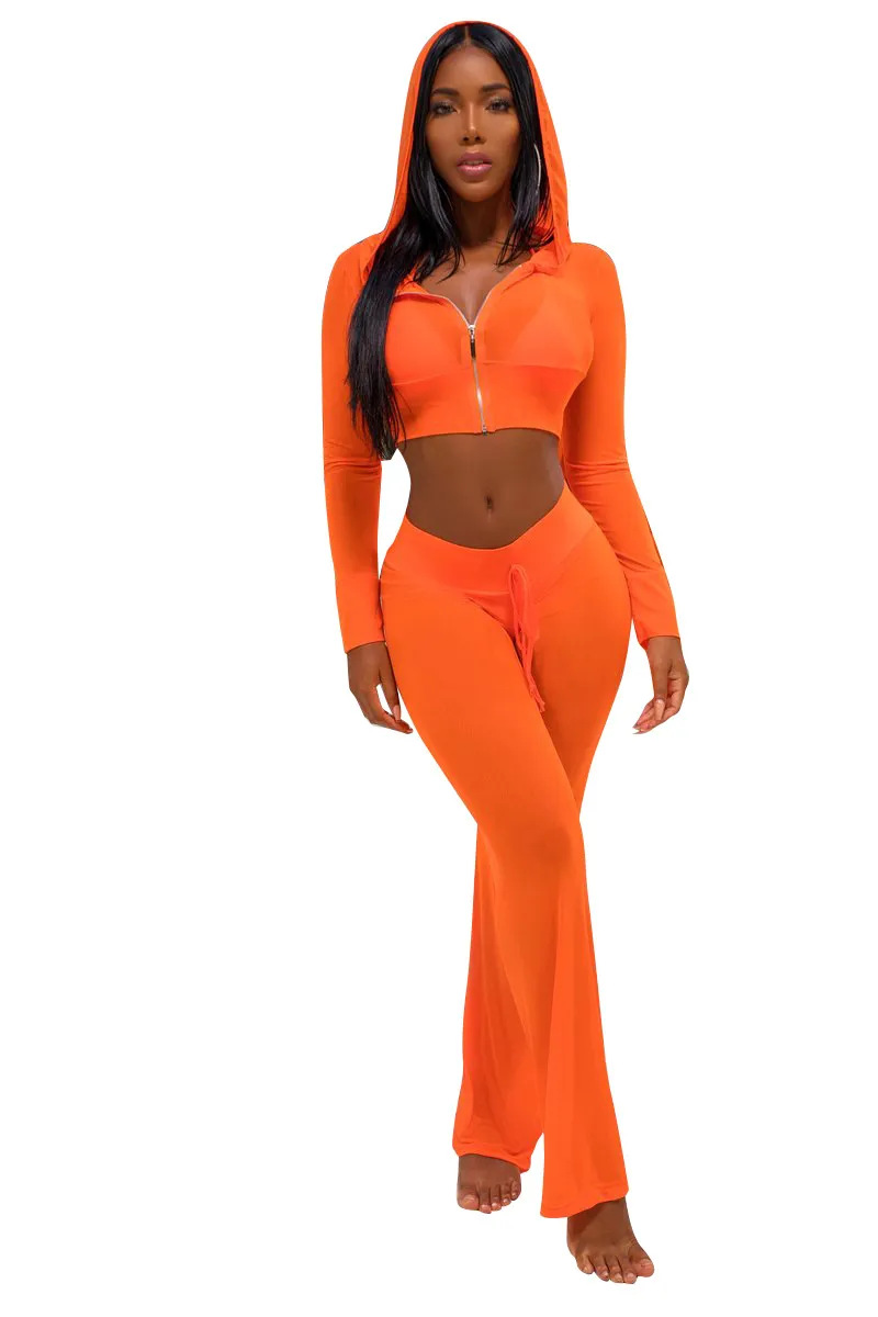 Orange Two Piece Casual Pants Set  Women's Casual Two Piece Pants Set –  SiAra Clothing Store, LLC