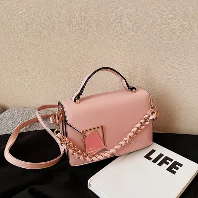 Women Fashion Solid Color Temperament PU Leather Shoulder Strap Messenger Crossbody Bag