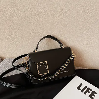 Women Fashion Solid Color Temperament PU Leather Shoulder Strap Messenger Crossbody Bag