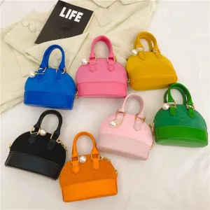 Children Kids Toddlers Fashion Retro Stitching Messenger Bag Mini PU Leather