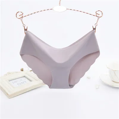 Simple Solid Color Seamless Ice Silk Women's Comfortable Sports Yoga Briefs