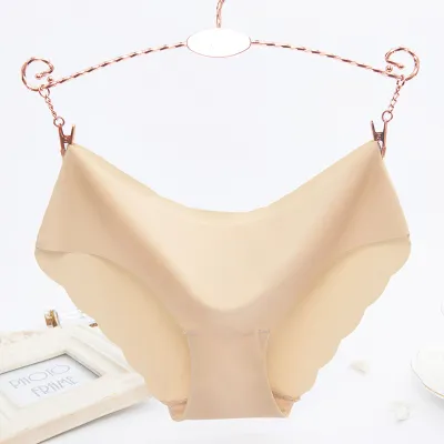 Simple Solid Color Seamless Ice Silk Women's Comfortable Sports Yoga Briefs