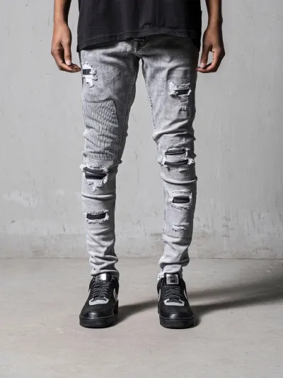 Men Fashion Ripped Skinny Denim Jeans