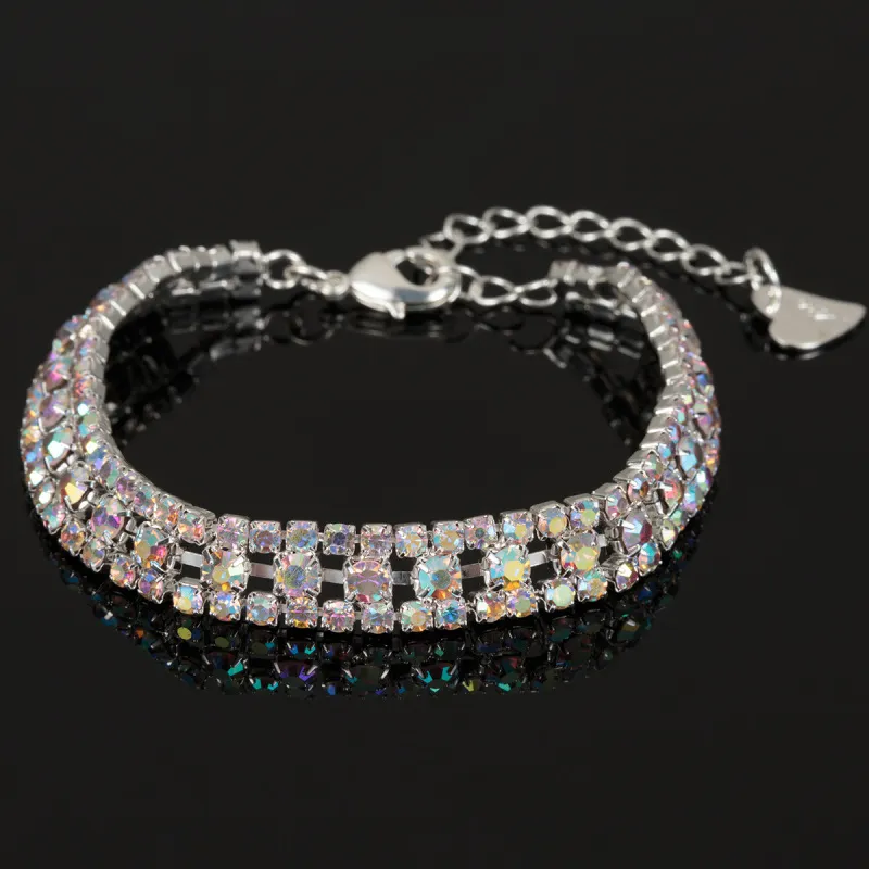 Women Simple Chain Rhinestone Princess Bracelet