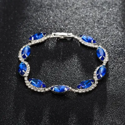 Women Sweet Simple Multicolor Pink Rhinestone Bracelet