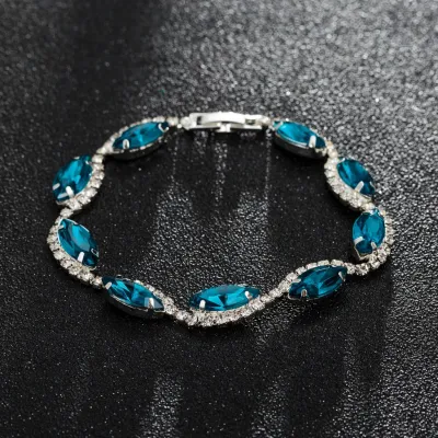 Women Sweet Simple Multicolor Pink Rhinestone Bracelet