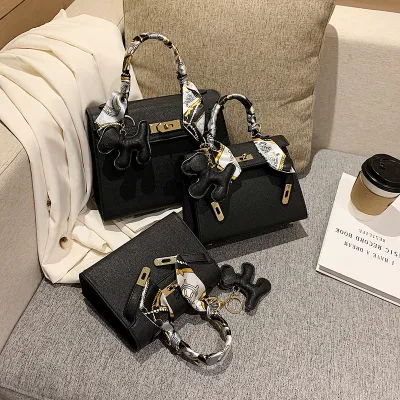 Women Fashion Simple Mini Large-Capacity Square PU Handbag