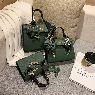 Women Fashion Simple Mini Large-Capacity Square PU Handbag