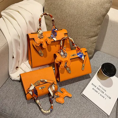 Women Fashion Simple Mini Large-Capacity Square PU Handbag