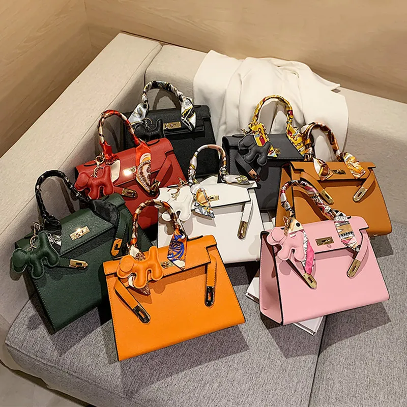 Women Fashion Simple Mini Large-Capacity Square PU Handbag