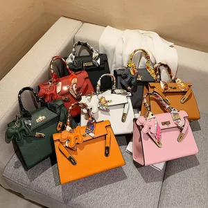 Women Fashion Simple Mini Large-Capacity Square PU Handbag