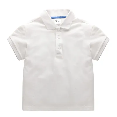 Fashion Boys Girls Solid Color Long Sleeve Basic Polo T-Shirt for Toddlers Unisex Kids Cotton Lapel Collar