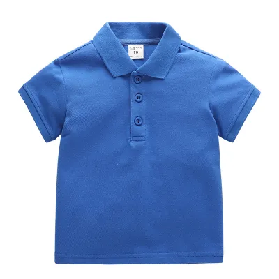 Fashion Boys Girls Solid Color Long Sleeve Basic Polo T-Shirt for Toddlers Unisex Kids Cotton Lapel Collar