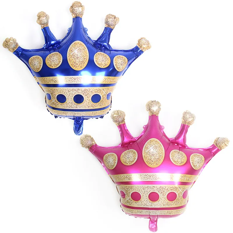 Medium Sapphire Blue Crown Shape Aluminum Film Balloon Birthday Party Decoration