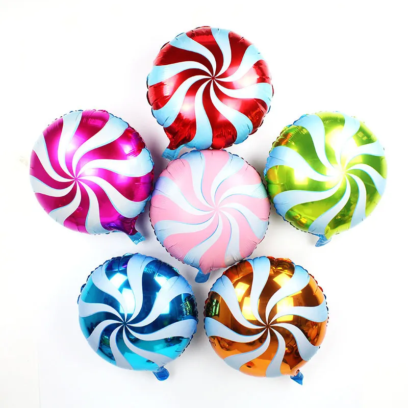 18-Inch Windmill Nine-Character Circle Lollipop Shape Aluminum Film Balloon Baby Birthday Party Decoration