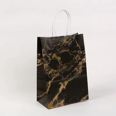 Kraft Paper Marble Series Creative Portable Gift Packaging Shopping Bags