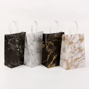 Kraft Paper Marble Series Creative Portable Gift Packaging Shopping Bags