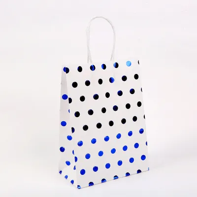 Kraft Paper Foil Stamping Gift Shopping Tote Packaging Bag - 21*15*8cm