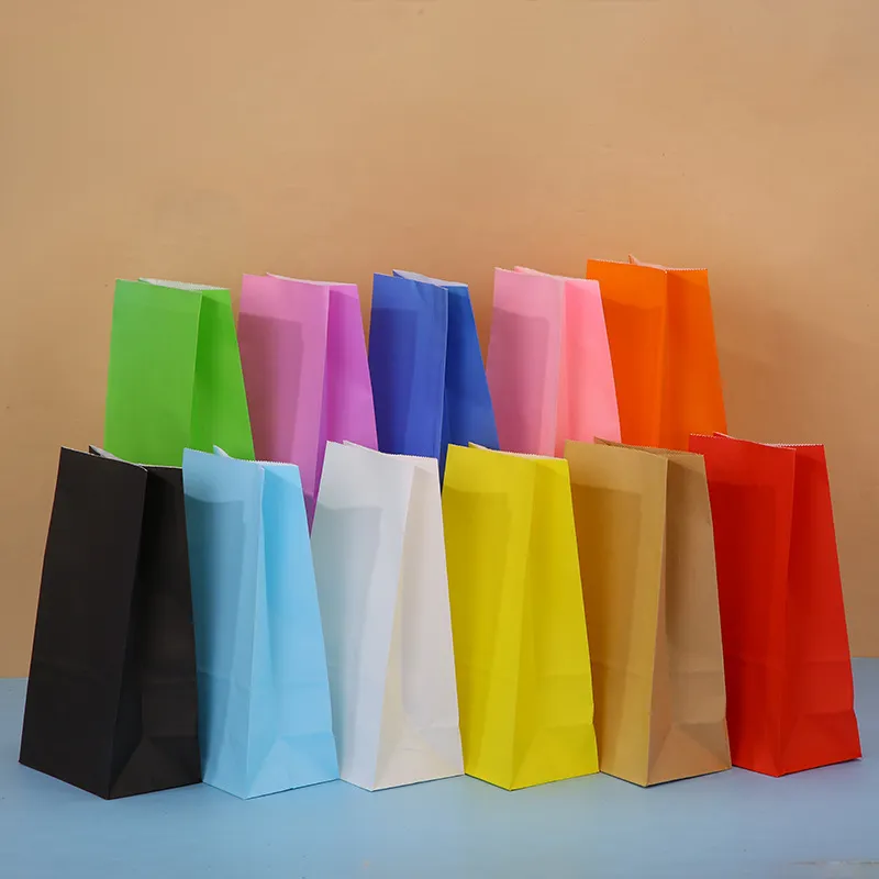 Creative Solid Kraft Paper Party Favor Bags Shopping Bags