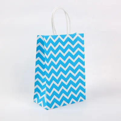 Kraft Paper Wavy Print Shopping Tote Packaging Bag