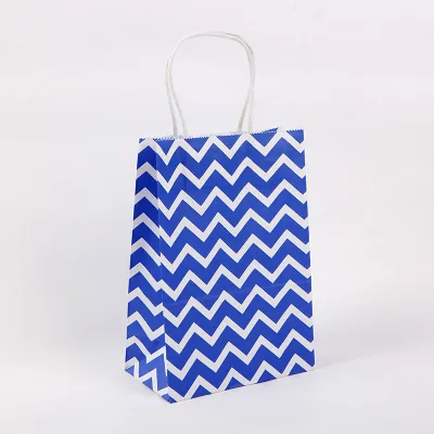 Kraft Paper Wavy Print Shopping Tote Packaging Bag
